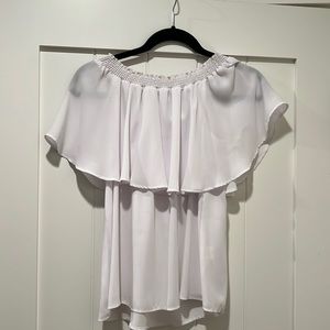 Show Me Your Mumu off shoulder white top